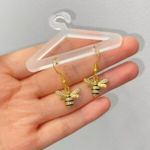 Gold Bee Hook Earrings 🐝